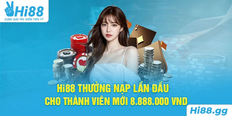 Hi88 Thưởng Nạp Lần Đầu Cho Thành Viên Mới 8.888.000 VNĐ